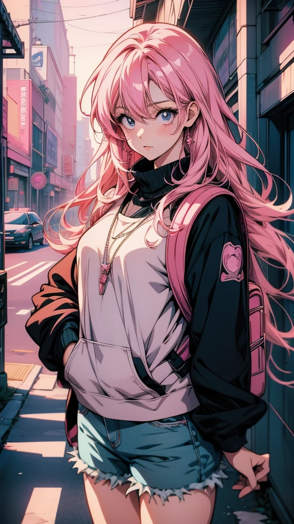 Anime Girls with pink hair and a backpack, Anime atmosphere, Anime Girls, Anime Style, Style Anime, an Anime Girls, Anime Style artwork, Anime Style illustration, Anime Styled, Cute girl anime visuals, Anime illustration, Anime Style 4 k, beautiful Anime Style, Anime Moe Art Style, Anime Style art, Rorish, Anime Cover, Anime Aesthetics