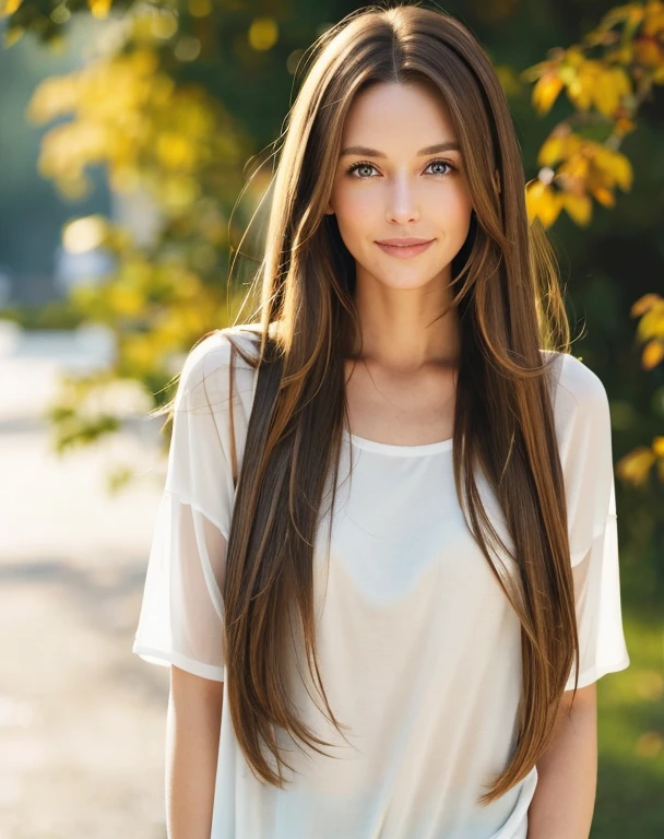 whole body、A woman with long brown hair and a white top, Light brown hair, Light brown hair, Natural brown hair, thin and shiny hair, Soft Hair, Light brown silky hair, Brown Haired Girl, Flowing brown hair, Beautiful light brown hair, Light brown hair, Straight brown hair, 長くFlowing brown hair, Medium brown hair, Brown long hair