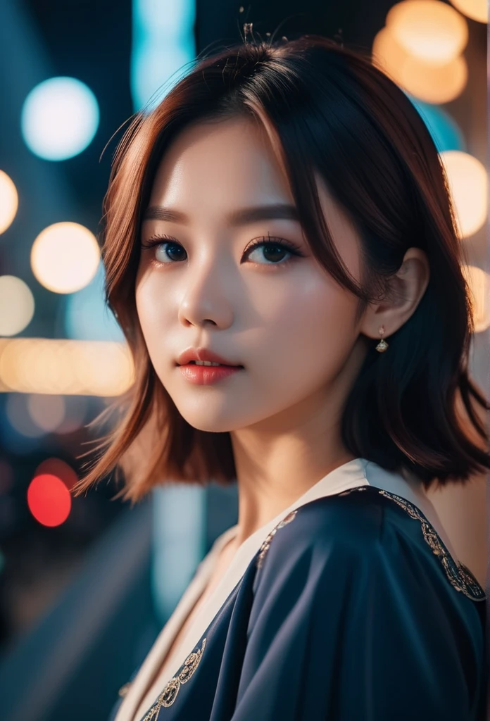 cinematic photo, girl, 35mm photograph, film, bokeh, 4k, 8K, (masterpiece, best quality, Professional, perfect composition, very aesthetic, absurdres, ultra-detailed, intricate details:1.3), by Ross_Tran