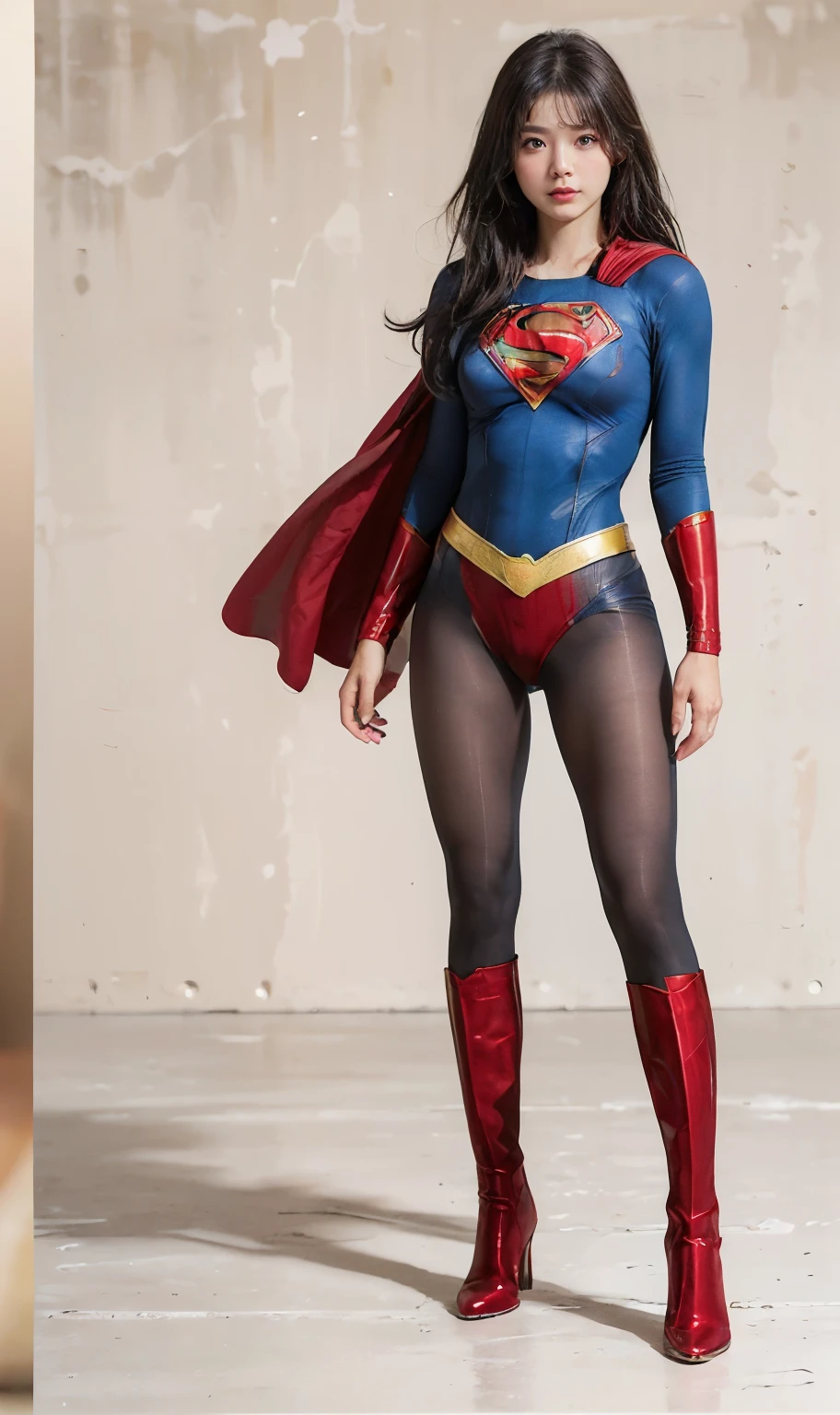 No background、(((Sweating profusely))).(((Beautiful legs in black tights.)))、(((Legally express the beauty of your smile)))、((((Make the most of your original images)))、(((体にぴったりフィットするSupergirl Costume)))、(((Supergirl Costume)))、(((short and beautiful hair)))、(((suffering)))、(((Please wear black tights....、Wear red boots)))、((Best image quality、8K))、((Highest quality、8K、masterpiece:1.3))、(((Preserve background )))、Sharp focus:1.2、Beautiful woman with perfect figure:1.4、Slim Abs:1.2、Wet body:1.5、Highly detailed face and skin texture、8K