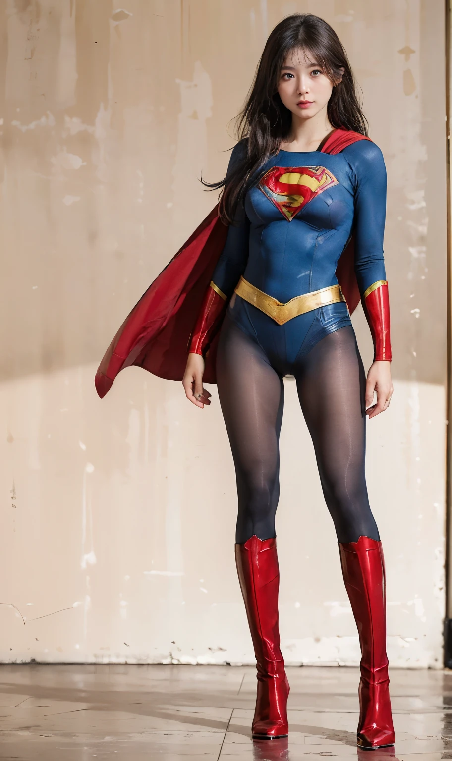 No background、(((Sweating profusely))).(((Beautiful legs in black tights.)))、(((Legally express the beauty of your smile)))、((((Make the most of your original images)))、(((体にぴったりフィットするSupergirl Costume)))、(((Supergirl Costume)))、(((short and beautiful hair)))、(((suffering)))、(((Please wear black tights....、Wear red boots)))、((Best image quality、8K))、((Highest quality、8K、masterpiece:1.3))、(((Preserve background )))、Sharp focus:1.2、Beautiful woman with perfect figure:1.4、Slim Abs:1.2、Wet body:1.5、Highly detailed face and skin texture、8K