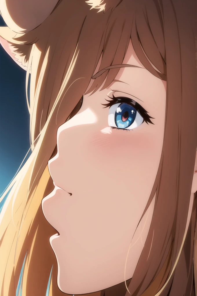 cute, one girl, from side, profile, masterpiece, best quality, illustration, Animal ear