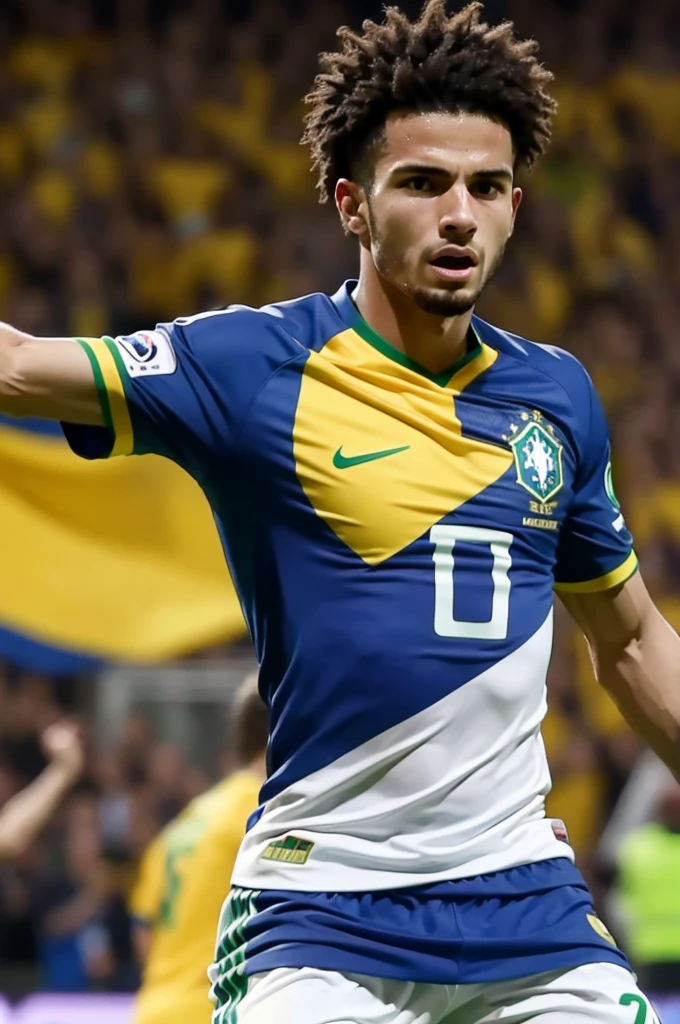 I saw a Brazilian football player celebrating a title 