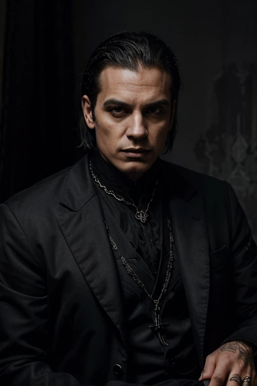 mejor calidad, Obra maestra, 1 hombre, crazy luxury, vampiro majestuoso, vintage, gothic, hiper detailled the most handsome man in the world