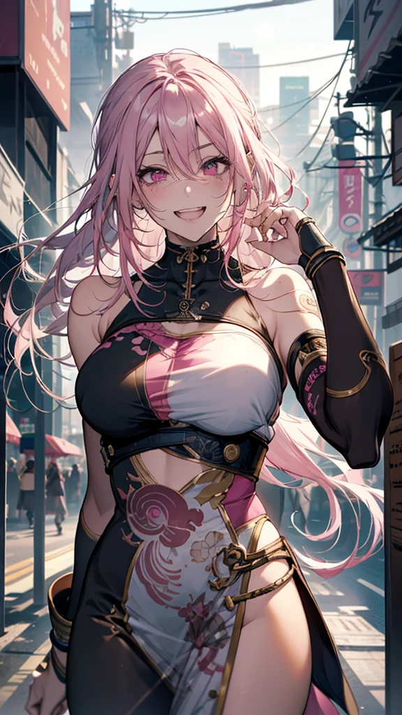 Anime girl with pink hair and piercings laughing out loud, artstation pixivでトレンド, Ahegao, Gwaiz, Detailed Anime Character Art, Detailed Key Anime Art, Detailed digital anime art, Ahegao face, anime cyberpunk art, Cyberpunk anime art, Gwaiz on pixiv artstation, Detailed anime artwork, Anime Monster Girl