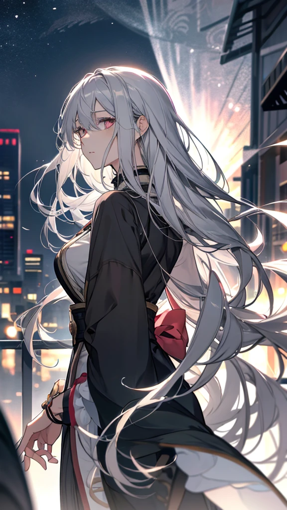 anime girl with long Gray Hair and pink eyes staring at something, Gray Haired deity, Gray Haired, Gray Hair floating in air, girl with Gray Hair, Gray Hairの, ray of light through Gray Hair, Gray Haired lady, flowing Gray Hair, one girl has Gray Hair, Gray Hairs, Nightcore, perfect Gray Haired girl, Gray Hair!!!!, Gray Hair!!!!!