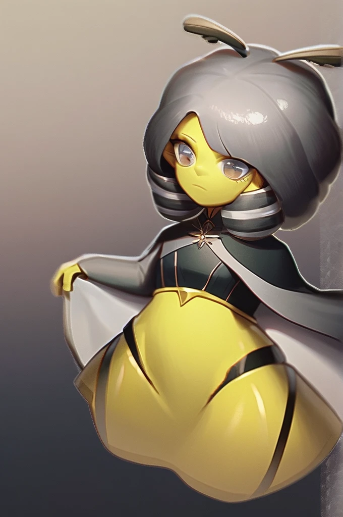 ((Лучшее качество)), ((шедевр)), (подробный), Wasp girl, yellow skin in with black stripes, faceted