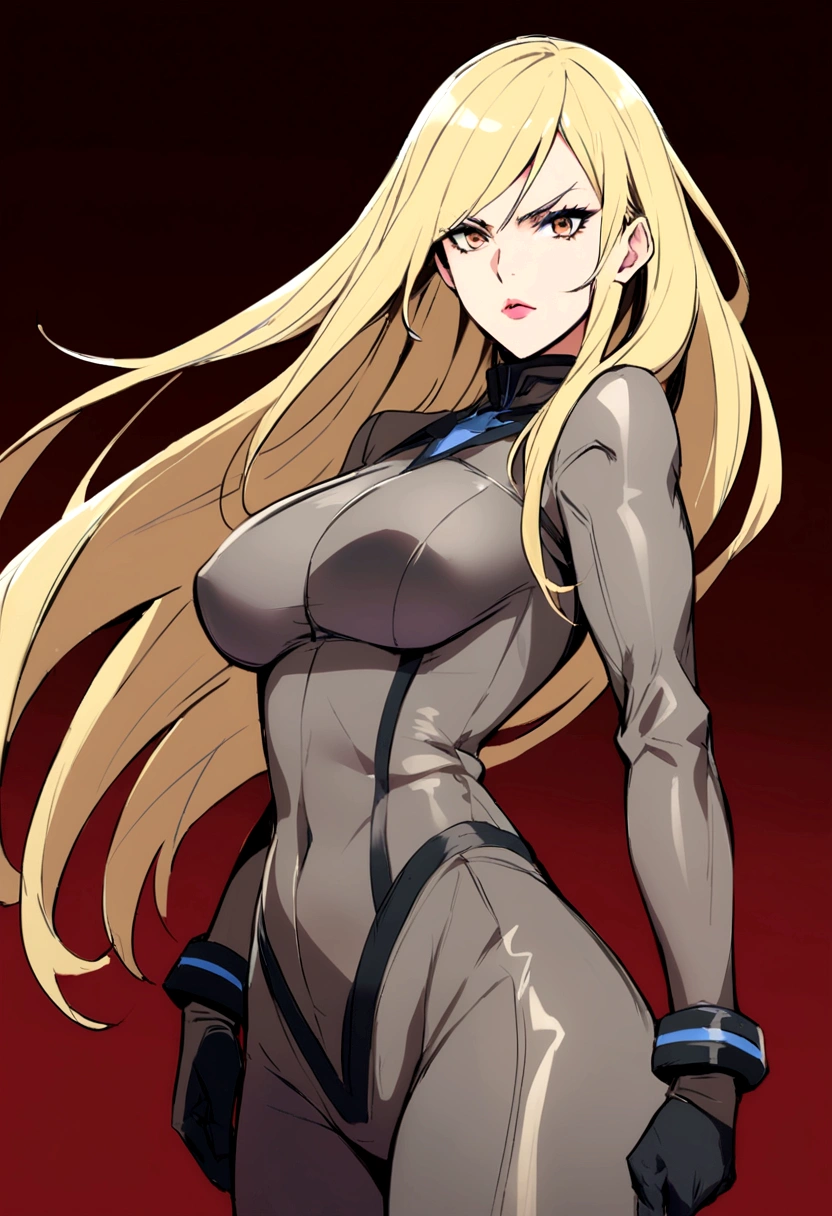 Long blond hair ,milf ,wearing besnes suit