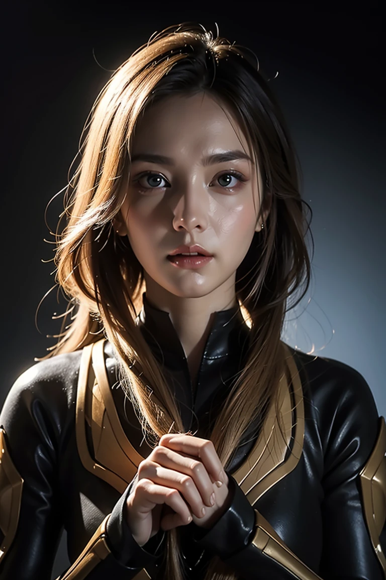 (masterpiece, best quality, official art, beautiful and aesthetic),precise facial structure,extremely detailed and beautiful aesthetic face,8k resolution,ethereal,realistic fantasy,surrealism,high-resolution,ultra-futuristic environment,raw photo,1girl,fist,, masterpiece, best quality,