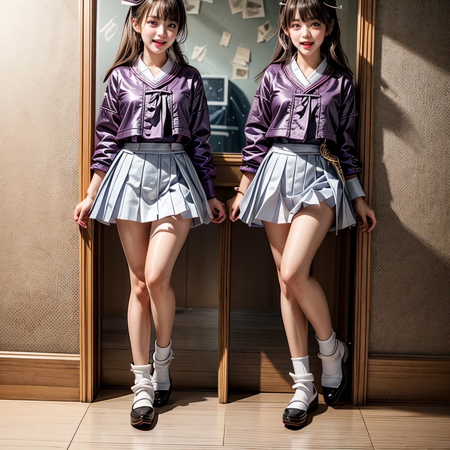 through wall, SchoolGirls wearing uniforms, PUNIPUNI Radiant PearlSkin with Transparency, no legwear, PriceTags NamePlate . (Character concept art:1.32), Different types of hair colors, (((NOGIZAKA face variations)))  Extremely Detailed very KAWAII face variations, perfect anatomy, Childish CaptivatingGaze Elaborate Pupil with (sparkling highlights:1.2), DoubleEyelids with Detailed[Voluminous LongEyelashes], Small GlossyRedLips with BeautifulDetails, CoquettishTongue, PUNIPUNI RosyCheeks  { (Dynamic Joyful Expressions LifeLike Rendering:1.4) | (:d) }, (large eyes:-1) . (Acutance:0.8) NSFW_MouthGloryHole_ownwaifu