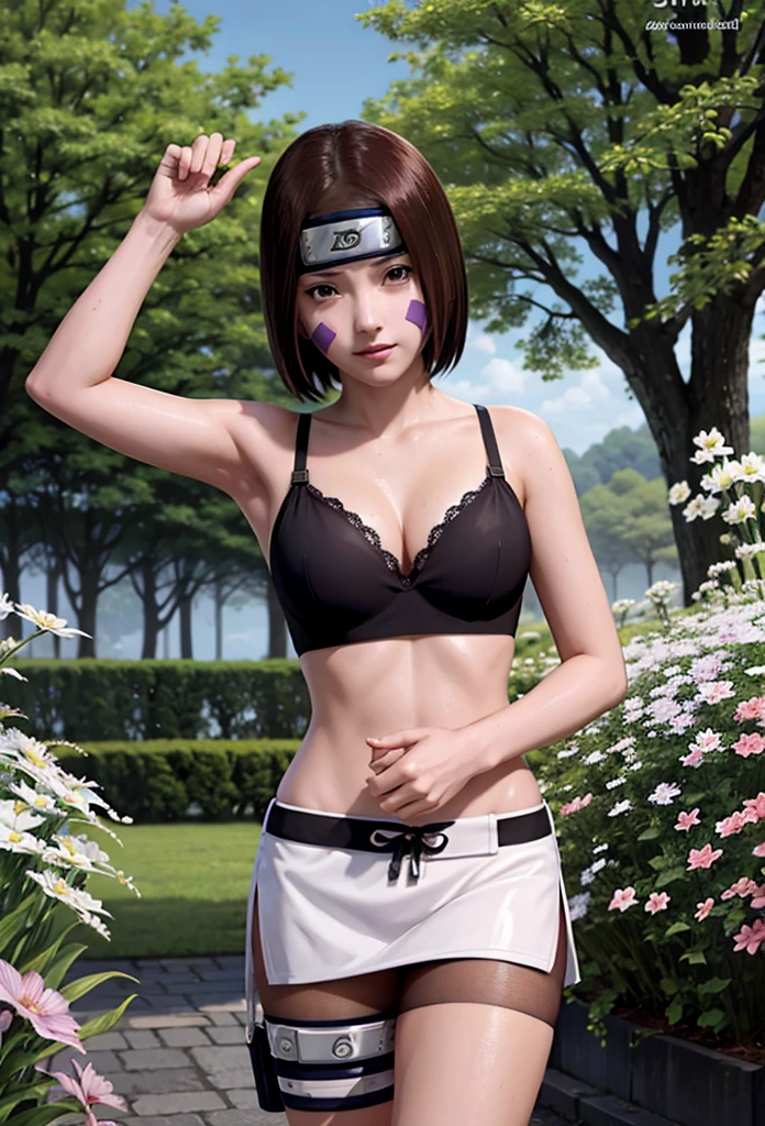 Masterpiece,Solo,1girl,Nohara Rin,(Naruto),Big Breasrts,Perfect Body,Sexy Body Hot,High Quality,High Resolution, Photograph 16K,Short Hair,Beautiful,Beautiful Woman,Sexy Bra And Panties,All Background 