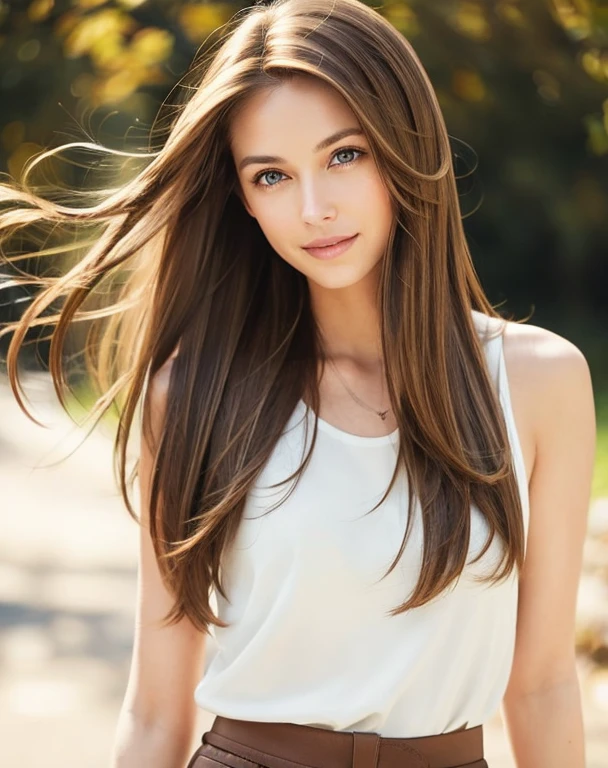 whole body、A woman with long brown hair and a white top, Light brown hair, Light brown hair, Natural brown hair, thin and shiny hair, Soft Hair, Light brown silky hair, Brown Haired Girl, Flowing brown hair, Beautiful light brown hair, Light brown hair, Straight brown hair, 長くFlowing brown hair, Medium brown hair, Brown long hair