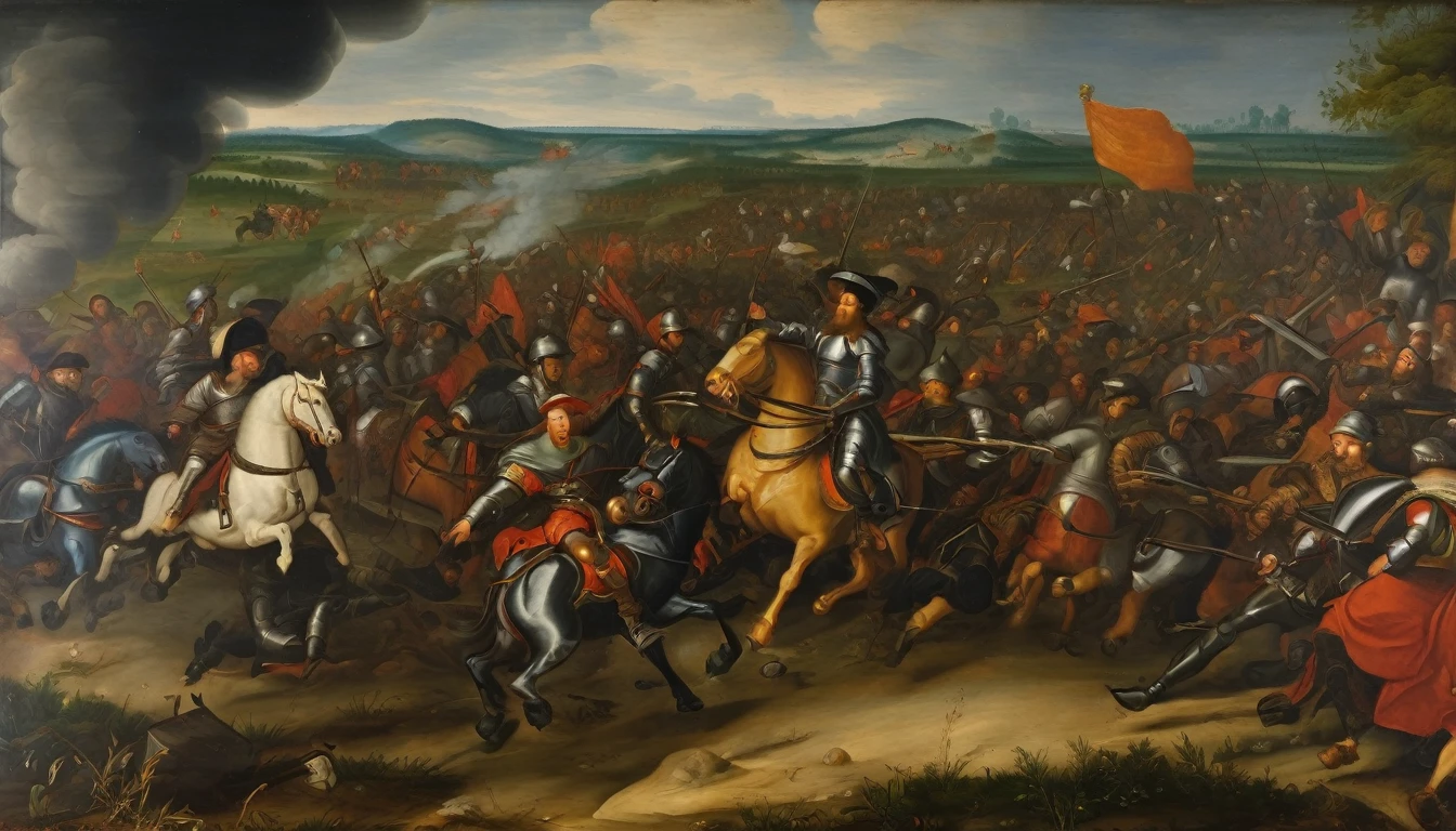 ((beste-Qualit)), ((tmasterpiece)), ((Realistic)), Battle of Alexander, Extremely detailed, Иллюстрация Albrecht-Altdorfer, —ar 2:3 —q 4 —s 750
