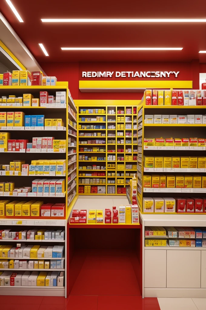 Red and yellow pharmacy design 