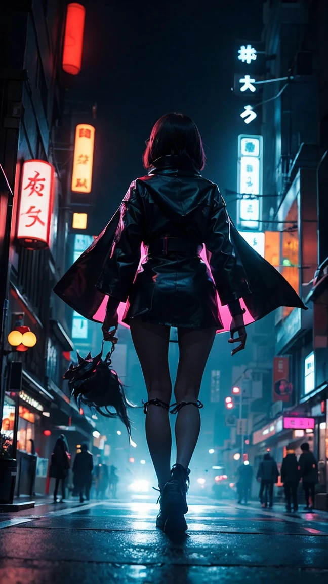 There was a lady standing on the roadside, Cyberpunk Art by Yang J, Popular on ArtStation, realism, artwork in the style of Gu Weiss, Anime style. 8K, Gu Weiss, Realistic anime 3D style, Popular on cgstation, 🤤 Girl Portrait, hyper-realistic cyberpunk style, Anime style mixed with fujifilm, Fantastic cyberpunk girl