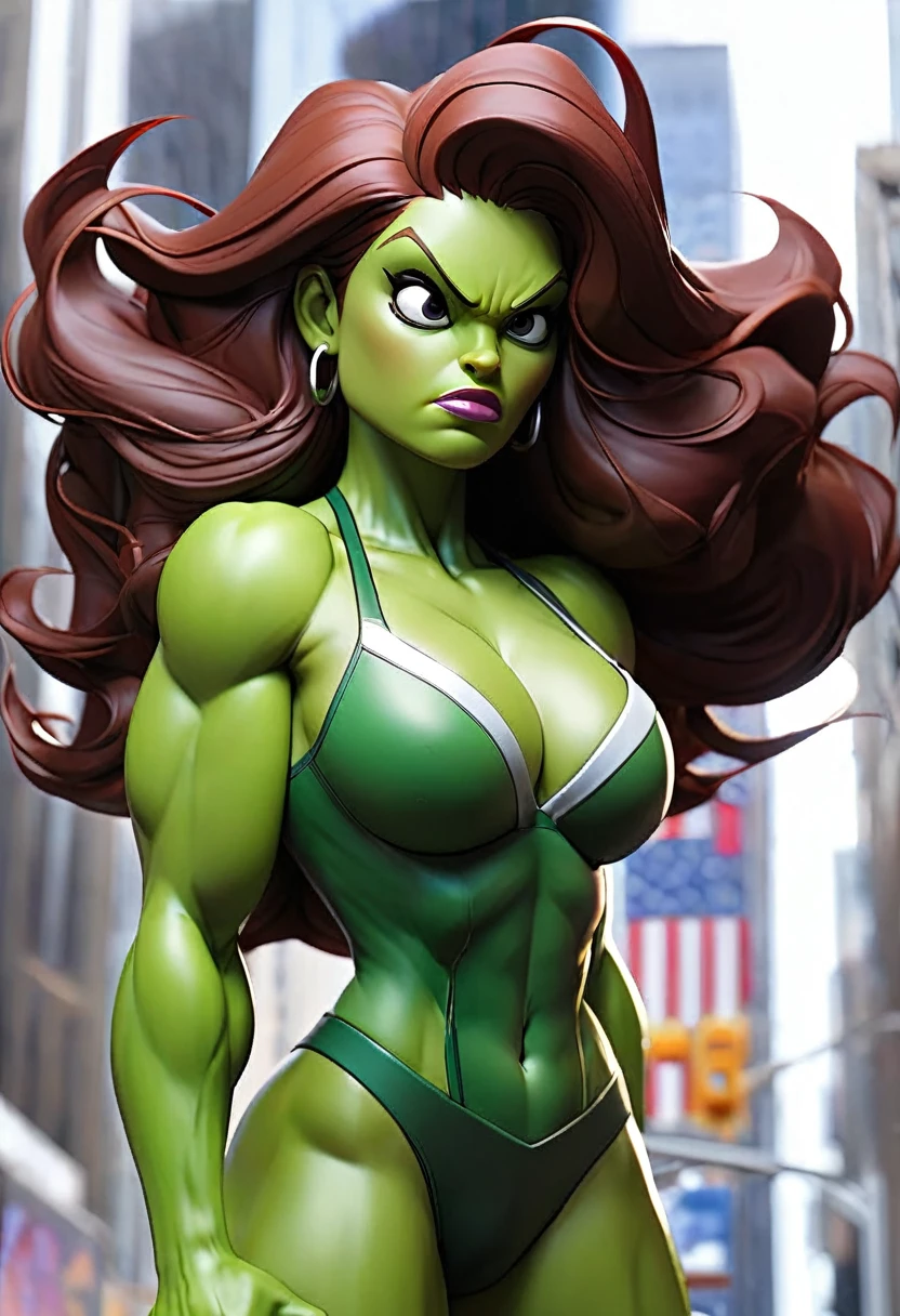 she hulk in new york city big-boobs and abs