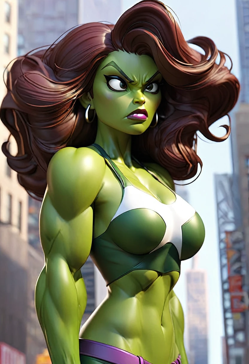 she hulk in new york city big-boobs  and abs