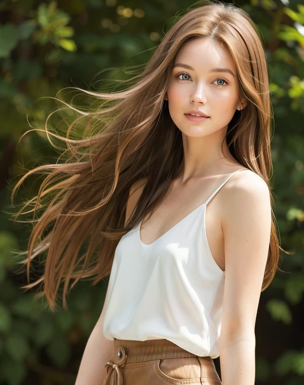 whole body、A woman with long brown hair and a white top, Light brown hair, Light brown hair, Natural brown hair, thin and shiny hair, Soft Hair, Light brown silky hair, Brown Haired Girl, Flowing brown hair, Beautiful light brown hair, Light brown hair, Straight brown hair, 長くFlowing brown hair, Medium brown hair, Brown long hair