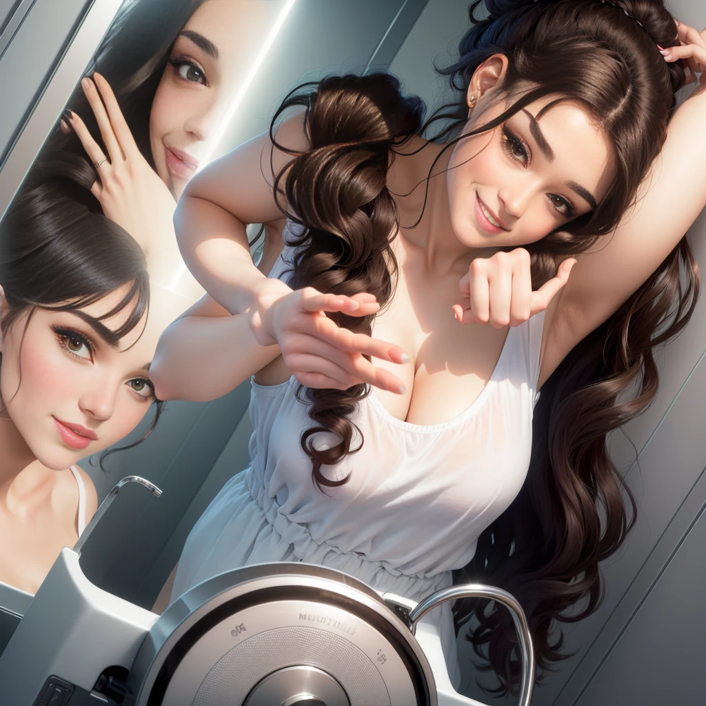 (masterpiece, best quality), 1girl,  Medium blue Top Knot, Size D breasts,  <lora:StevechopzPhone:0.8> IncrsPhone