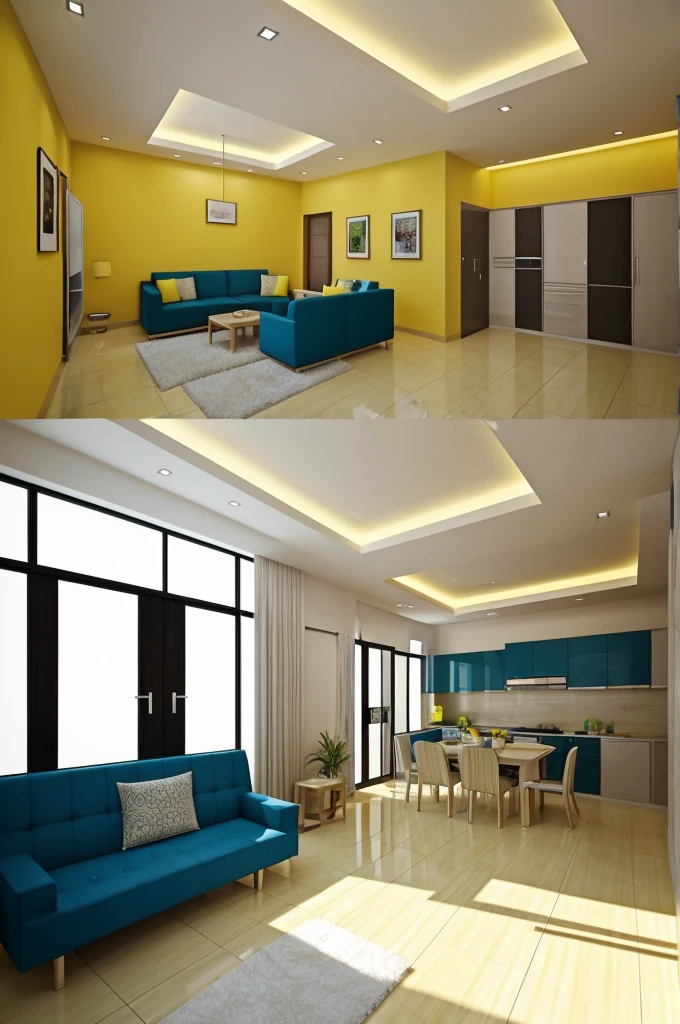 Make me an image of an architectural bubble diagram with the different areas distributed Marquee Gallery Hall Main room Living room Dining room Kitchen Terrace 1/2 baño 
Cuarto de servicio 
Dormitorio principal con baño 
Vestidor 
2 Bedrooms con baño común  

Color Azul: Night area to the north(Bedrooms)

green color: Service area between south and west(bathrooms, kitchen,etc)


YELLOW COLOR: Living area between south and east (living room, gallery etc)