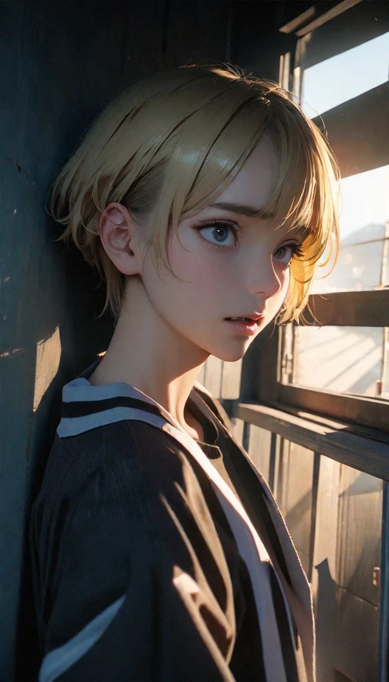(8K, RAW photos, best quality, masterpiece: 1.4), (((关在Jail的Middle-aged men))),Ultra-high resolution, Extremely detailed, light, Upper body close-up, Middle-aged men, black eyes, (delicate eyes, Eyes are bright:1.2), Yellow short hair, Fair skin,dark, Prison uniform,(perfect anatomy:1.2), High-quality shadows, Natural Lighting, (White highlights:1.2), night, cloudy day, (Jail:1.2), (Frustration:1.2)