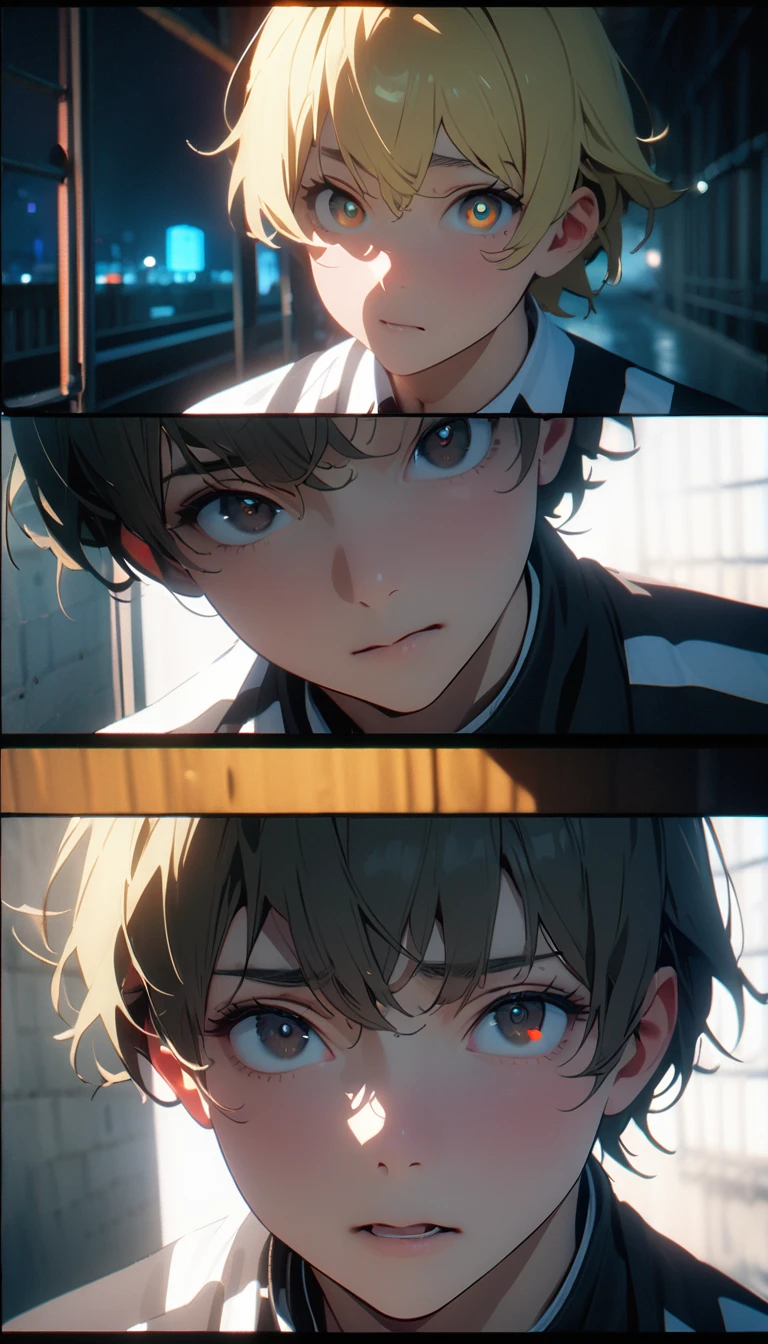 (8K, RAW photos, best quality, masterpiece: 1.4), (((关在Jail的Middle-aged men))),Ultra-high resolution, Extremely detailed, light, Upper body close-up, Middle-aged men, black eyes, (delicate eyes, Eyes are bright:1.2), Yellow short hair, Fair skin,dark, Prison uniform,(perfect anatomy:1.2), High-quality shadows, Natural Lighting, (White highlights:1.2), night, cloudy day, (Jail:1.2), (Frustration:1.2)