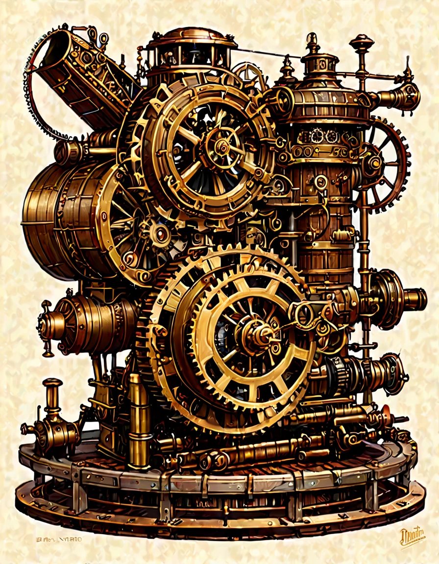 Transform the Enterprise and its crew into a steampunk wonder, with gears, brass, and steam-powered machinery. Reference the steampunk aesthetic of artists like Brian Kesinger or James Ng.