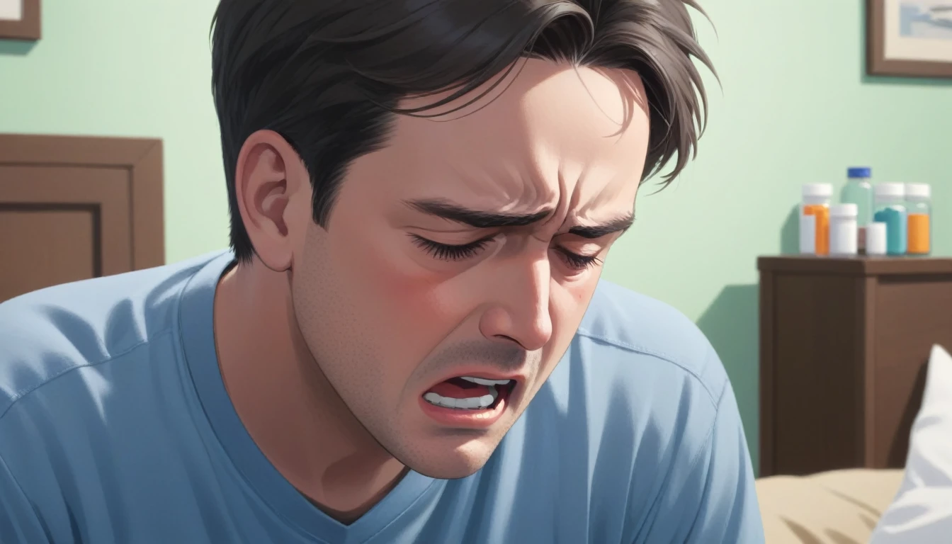 a man having a mental breakdown about not having his pills