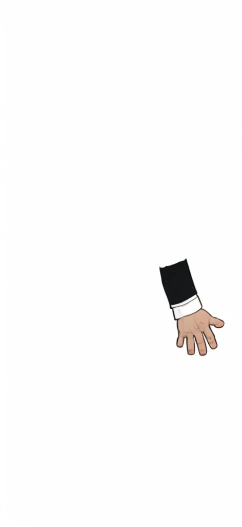 [hand (palm)] a guy with a beard, wearing a black suit with a red tie (Renan souzones)