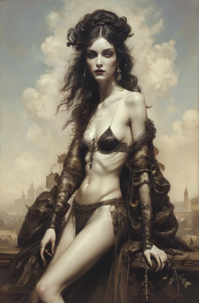 A scene from a black and white movie, 1920年代のParis, The magnificent female boss of a gang of thieves, Countess Cagliostro, Fearless, elusive, pretty much beautiful face, Very stylish, Sophisticated Fashion, pretty much beautiful face, Sharp eyes with slit length, Beautiful and delicate eyes, Female Solo, Sharp contours,, Nostalgia: Ezbians everywhere, The ambiguous boundary between past and present, Outdoor, Paris, Montmartre, Tom Bagshawに触発されたデジタルアート, tumbler, Gothic art, Tom Bagshaw donato giancola, style of Tom Bagshaw, Tom Bagshaw. Oil, Tom Bagshaw style, Brad Kunkle Elson Peter, Tom Bagshaw portrait, adi granov, artstyle Tom Bagshaw, Nick Alm, Digital art by Ludwik Konarzewski, Featured on cgsociety, Gothic art, photography of albert watson, albert watson, Paolo Roversi, ナタリー・ショウ Tom Bagshaw, Vrop and Andrey Ryabovitchev, steven l, tumbler, Figurative art, ,Beautiful and expressive digital art, Beautiful artwork illustration, wonderful, Cool Beauty, Highest quality, Official Art, Perfect composition,The perfect angle, Best Shot, Female Solo