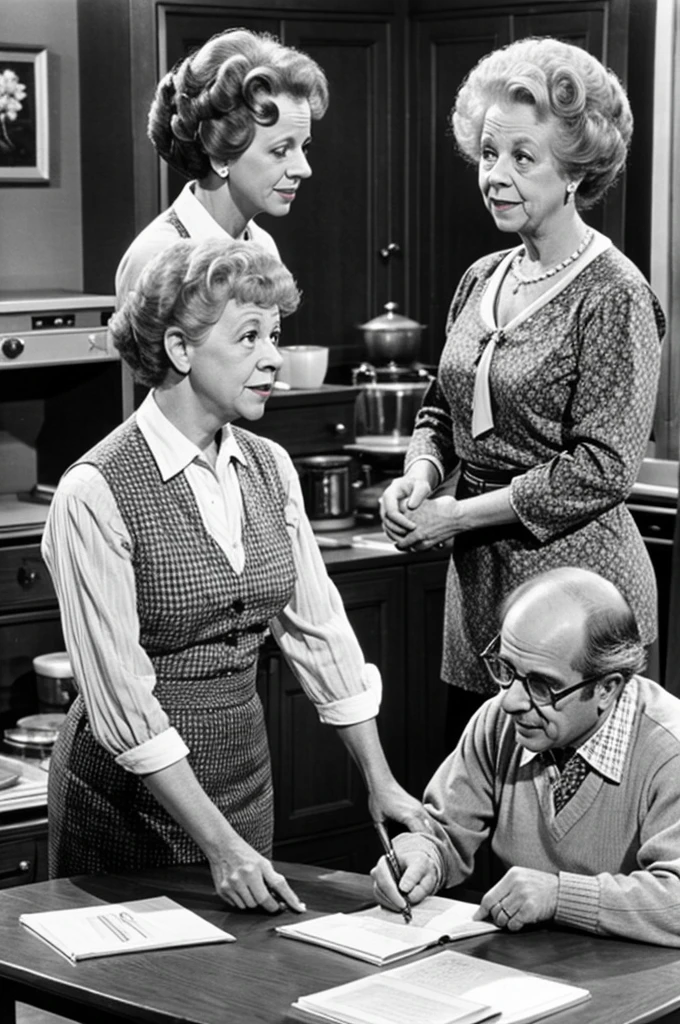Three's Companys Mrs. Roper helping Stanley. 