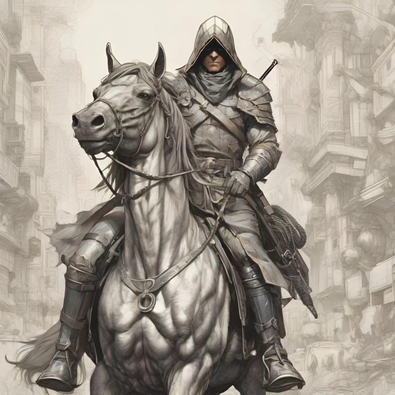Golden armor, red hood