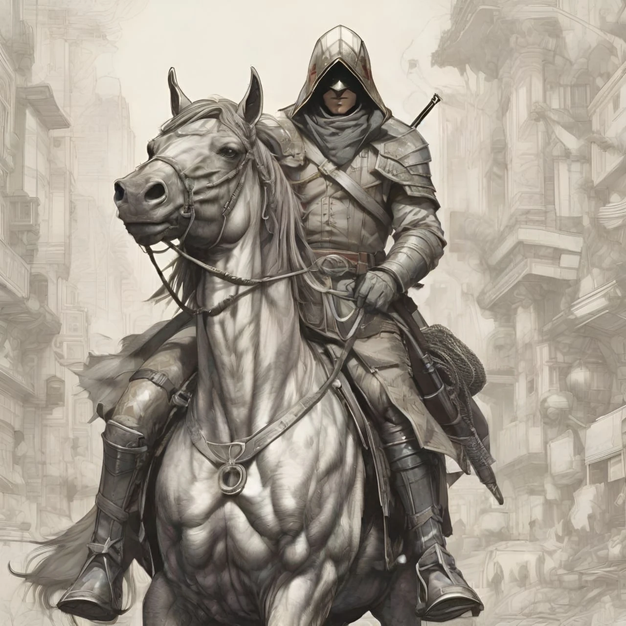 Golden armor, red hood