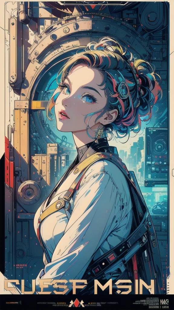 (((masterpiece, highest quality))),(((solo:1.2))),(((1girl:1.2))),32k wallpaper, very detailed, poster, vintage science fiction,(((((geometric cinematic movie poster))))), (bauhaus), shape,(((abstract))),(mid century modern),movie poster,(((((portfolio))))),(((((Close-up))))),(((((bust up))))),((((more various angle)))),(((highlight))),Vast landscape,((((heterochromia)))),(((complete. detailed face))),(((Extremely talented))),(((most complecated machine))),((Overall colorfully))(((text))),(((typography))),(((sentence))),(((Label))),(detailed movie poster),(((((most complicated machine))))),(((genius mechanic))),