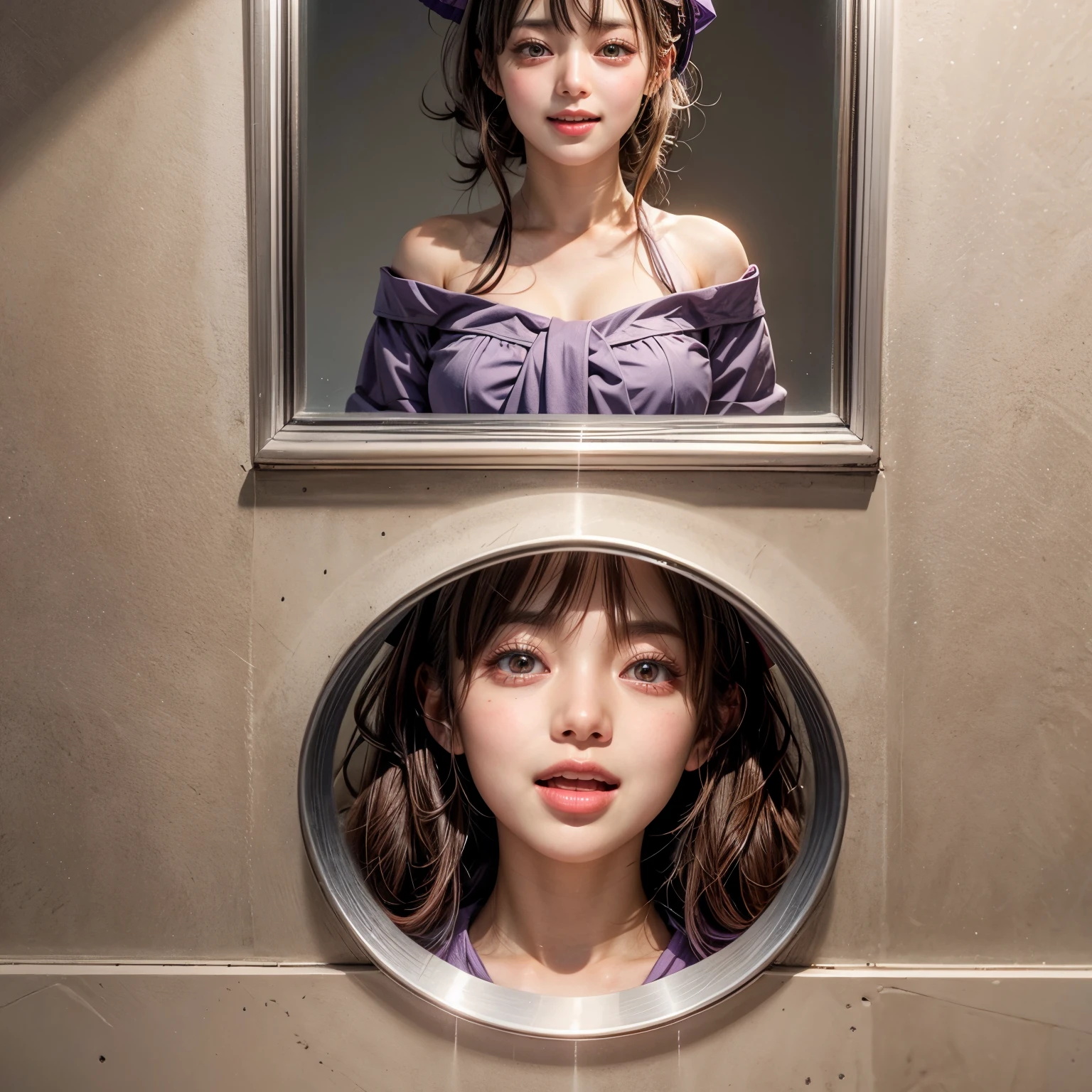 through wall, SchoolGirls wearing uniforms, PUNIPUNI Radiant PearlSkin with Transparency, no legwear, PriceTags NamePlate . (Character concept art:1.32), Different types of hair colors, (((NOGIZAKA face variations)))  Extremely Detailed very KAWAII face variations, perfect anatomy, Childish CaptivatingGaze Elaborate Pupil with (sparkling highlights:1.2), DoubleEyelids with Detailed[Voluminous LongEyelashes], Small GlossyRedLips with BeautifulDetails, CoquettishTongue, PUNIPUNI RosyCheeks  { (Dynamic Joyful Expressions LifeLike Rendering:1.4) | (:d) }, (large eyes:-1) . (Acutance:0.8) NSFW_MouthGloryHole_ownwaifu