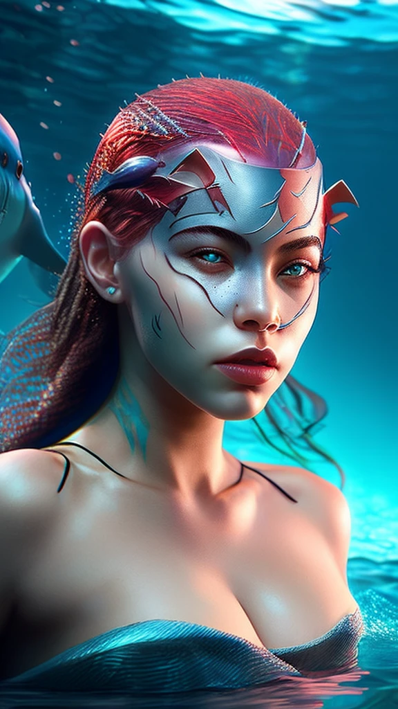 (((girl face and shark body))), full body, shark tail,jumping over a yacht,beautiful detailed eyes,beautiful detailed lips,extremely detailed face and eyes,long eyelashes,underwater scene,sunlight rays,detailed water splash,cinematic lighting,vibrant colors,dramatic composition,epic fantasy,8k,best quality,high resolution,masterpiece