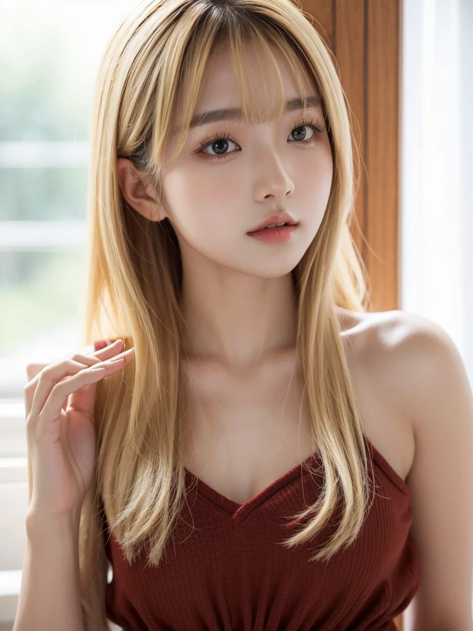 beautiful korean girl blonde