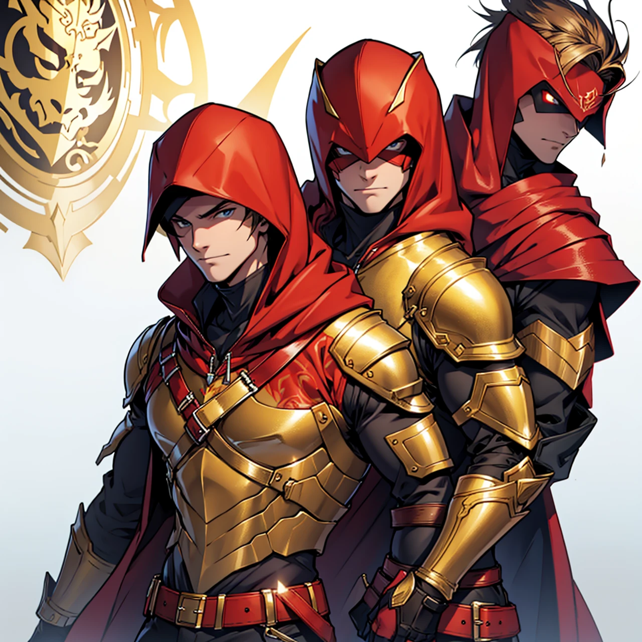golden armor,  Mediovale, red hood