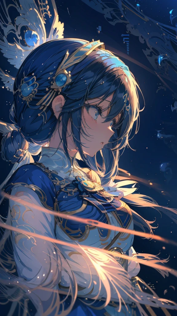Anime Girls with long hair and blue eyes wearing a blue dress, Anime Moe Art Style, Beautiful anime portraits, Anime Girls, portrait Anime Girls, cute Anime Girls portrait, cute Anime Girls, detailed portrait of Anime Girls, Beautiful and detailed anime art, Cute girl anime visuals, pretty Anime Girls, (Anime Girls), Anime Girls portrait, portrait of an Anime Girls