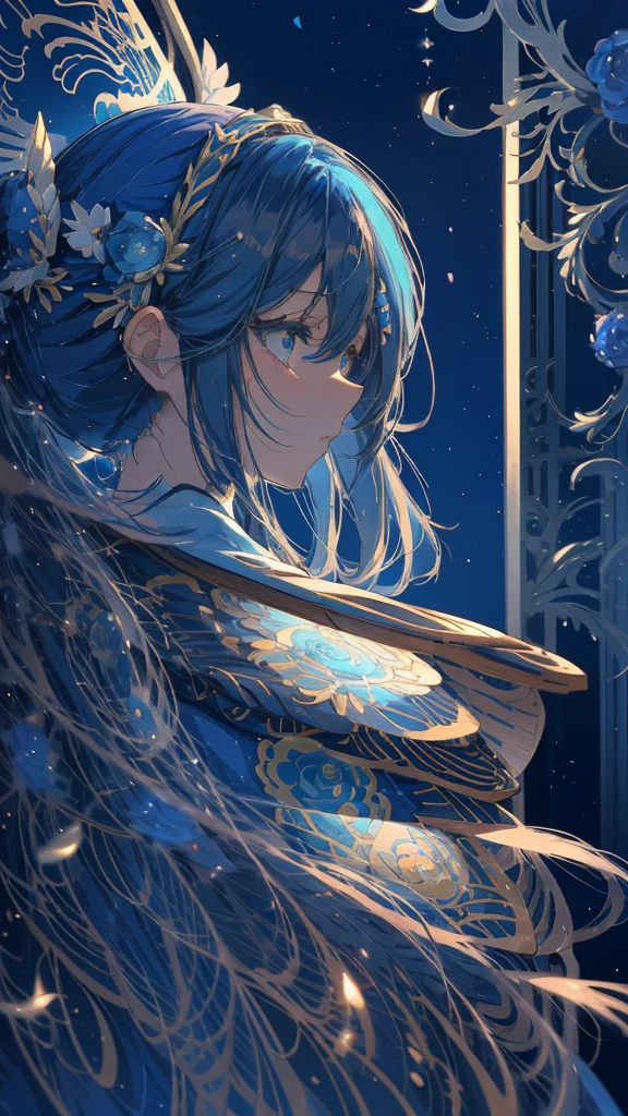 Anime Girls with long hair and blue eyes wearing a blue dress, Anime Moe Art Style, Beautiful anime portraits, Anime Girls, portrait Anime Girls, cute Anime Girls portrait, cute Anime Girls, detailed portrait of Anime Girls, Beautiful and detailed anime art, Cute girl anime visuals, pretty Anime Girls, (Anime Girls), Anime Girls portrait, portrait of an Anime Girls
