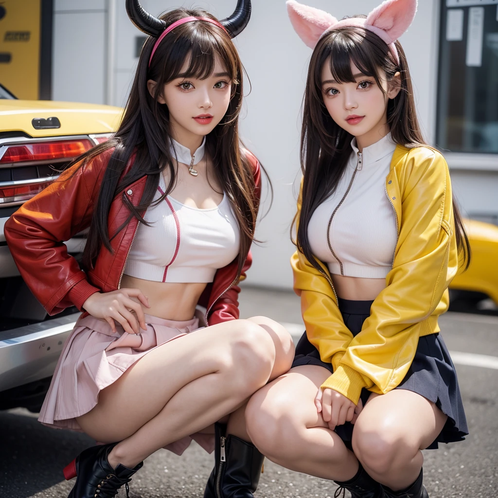 Cool woman、Colorful costumes、F1 Driver Cosplay、Colorful costumes、Clothing with company logo、Grid Girlsのカラフルで派手な衣装、Grid Girls、Perfect Face、Paddock Girls、Harem、motor Show、tights、Bodycon Costumes、Grid Girls、Russia、Grid Girlsのコスプレ、belly button、Pleated skirt、Bodycon Costumes、Photographed in a sexy pose