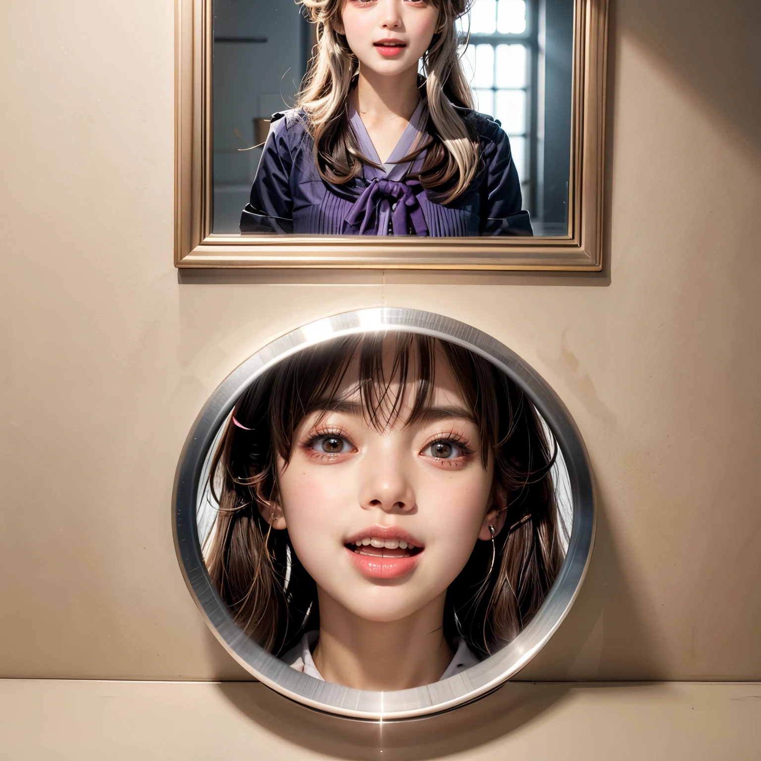 through wall, SchoolGirls wearing uniforms, PUNIPUNI Radiant PearlSkin with Transparency, no legwear, PriceTags NamePlate . (Character concept art:1.32), Different types of hair colors, (((NOGIZAKA face variations)))  Extremely Detailed very KAWAII face variations, perfect anatomy, Childish CaptivatingGaze Elaborate Pupil with (sparkling highlights:1.2), DoubleEyelids with Detailed[Voluminous LongEyelashes], Small GlossyRedLips with BeautifulDetails, CoquettishTongue, PUNIPUNI RosyCheeks  { (Dynamic Joyful Expressions LifeLike Rendering:1.4) | (:d) }, (large eyes:-1) . (Acutance:0.8) NSFW_MouthGloryHole_ownwaifu