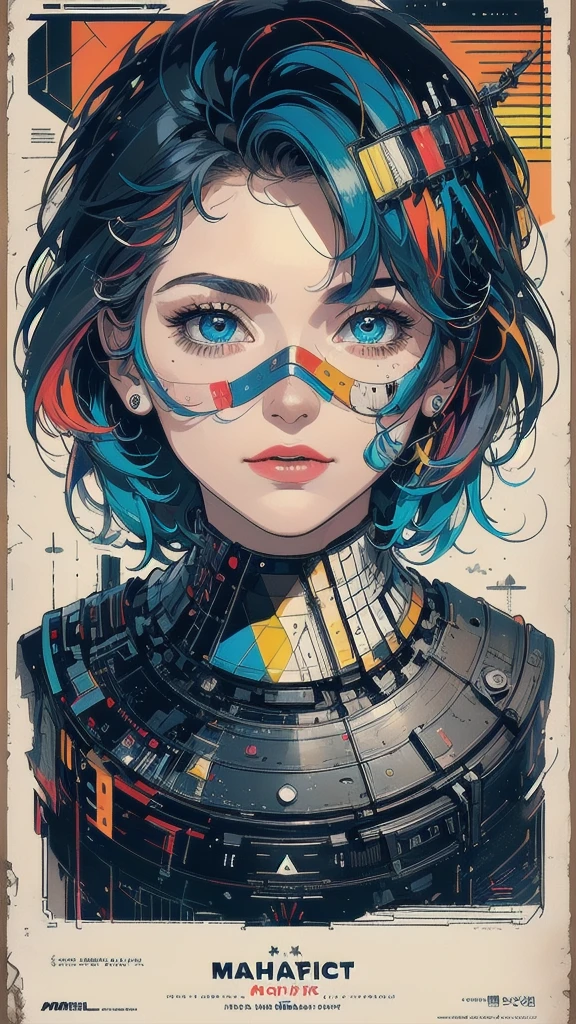 (((masterpiece, highest quality))),(((solo:1.2))),(((1girl:1.2))),32k wallpaper, very detailed, poster, vintage science fiction,(((((geometric cinematic movie poster))))), (bauhaus), shape,(((abstract))),(mid century modern),movie poster,(((((portfolio))))),(((((Close-up))))),(((((bust up))))),((((more various angle)))),(((highlight))),Vast landscape,((((heterochromia)))),(((complete. detailed face))),(((Extremely talented))),(((most complecated machine))),((Overall colorfully))(((text))),(((typography))),(((sentence))),(((Label))),(detailed movie poster),(((((most complicated machine))))),(((genius mechanic))),