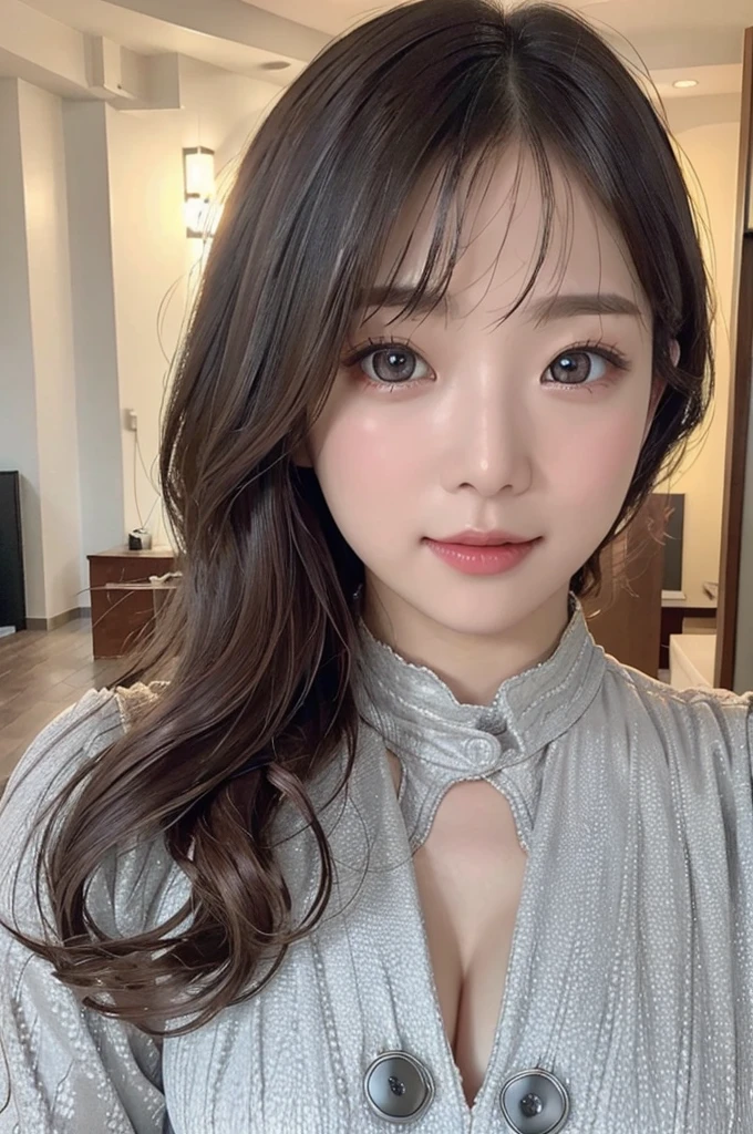 Highest quality、8K masterpiece、Ultra-high resolution、(Realistic:1.3)、RAW Photos、1 Girl、Silvery white long hair:1.4、Glowing Skin、1. Open-chested clothing、((Medium bust:1.5))、((Ultra-Realistic Details))、Portraiture、Global Illumination、Shadow、Octane Rendering、、Ultra Sharp、Beautiful breasts、Bare skin exposed in the cleavage、City Background、Warm colors、、Very intricate detail、Realistic Light、CGSoation Trend Beautiful Eyes、Eyes shining at the camera、Neon Details、Korean Idols、Shining light gray eyes、、Small and shapely、Prostitute