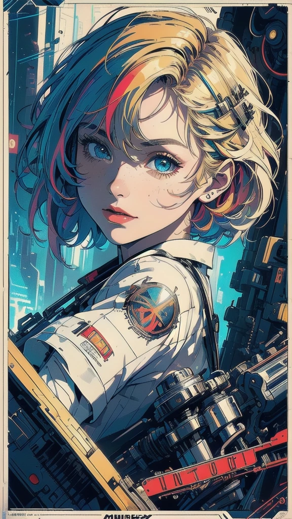 (((masterpiece, highest quality))),(((solo:1.2))),(((1girl:1.2))),32k wallpaper, very detailed, poster, vintage science fiction,(((((geometric cinematic movie poster))))), (bauhaus), shape,(((abstract))),(mid century modern),movie poster,(((((portfolio))))),(((((Close-up))))),(((((bust up))))),((((more various angle)))),(((highlight))),Vast landscape,((((heterochromia)))),(((complete. detailed face))),(((Extremely talented))),(((most complecated machine))),((Overall colorfully))(((text))),(((typography))),(((sentence))),(((Label))),(detailed movie poster),(((((most complicated machine))))),(((genius mechanic))),