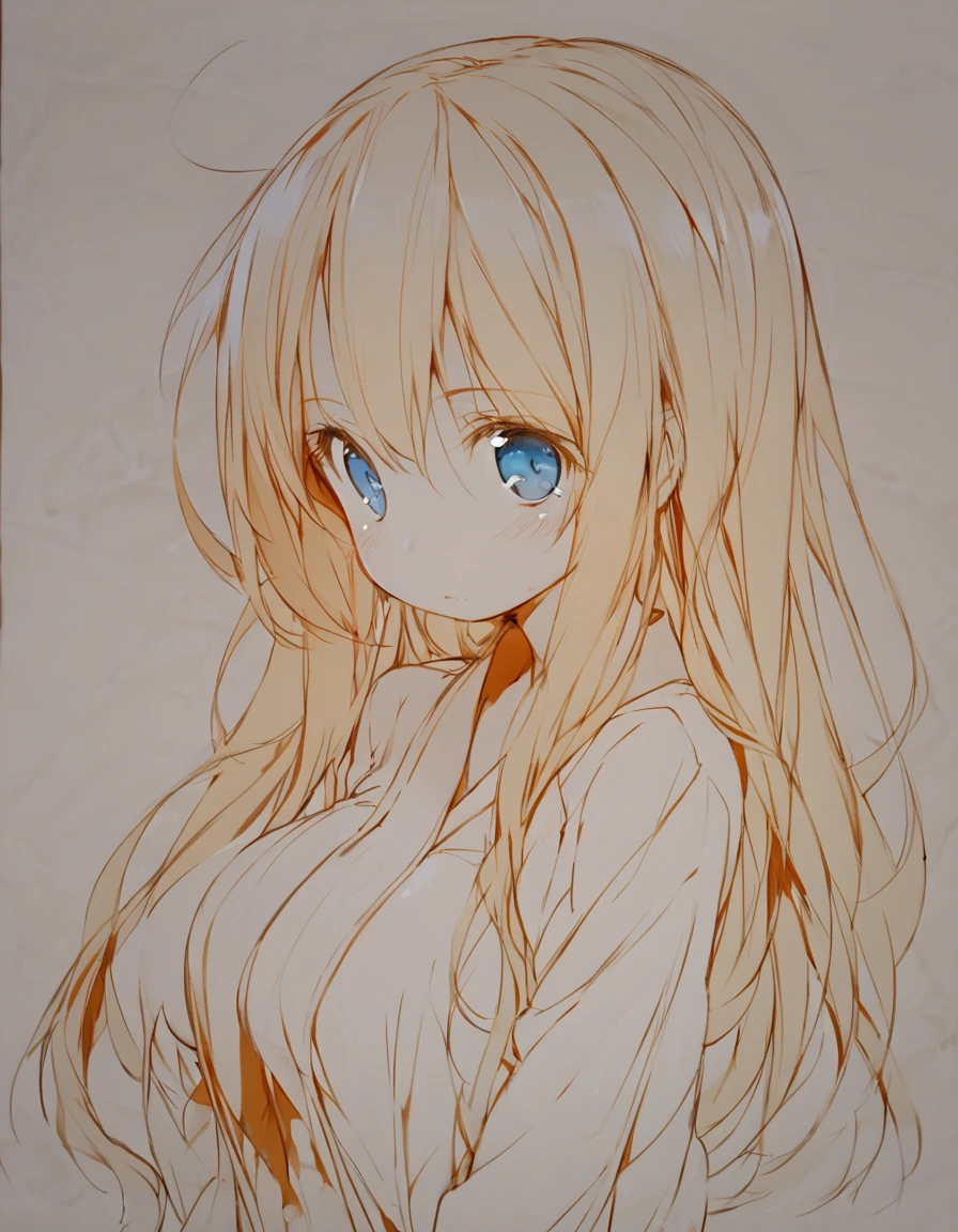 One angel wearing a yukata after a hot spring bath(:1.5)(Small body) (Orange Hair:1.5)(eyelash:1.2) (Mid-length hair:1.4), (Blue eyes)(Big Breasts:1.3)High Contrast Expose