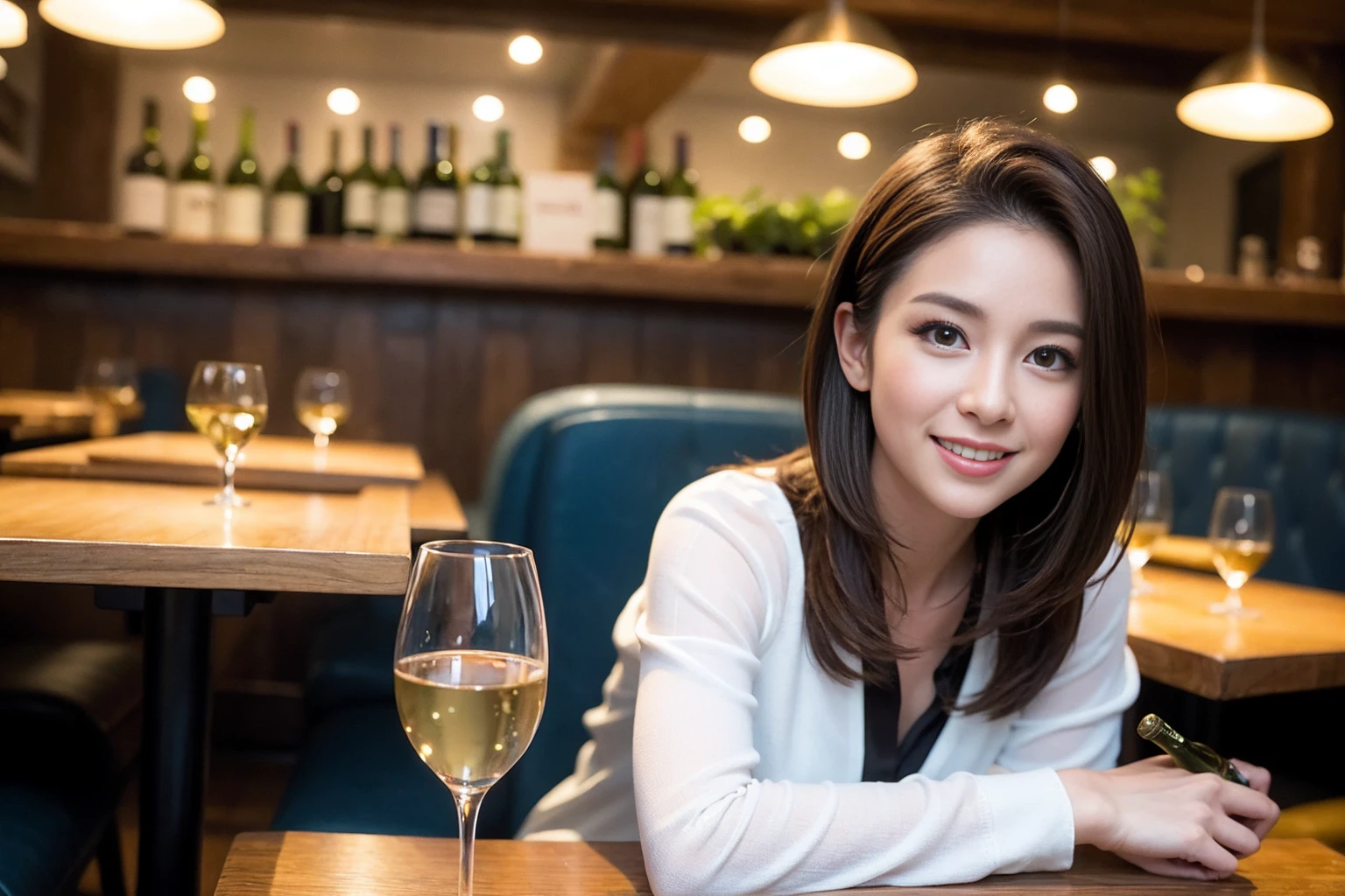 ((Highest quality、8K、masterpiece:1.3))、slimカップル、modelカップル、(Realistic, Intricate details:1.2), full-course dinner、Wine Party、Amazing view of the sunset sky and clouds、A bright smile、The wonderfulness of smile、Bright image、The beauty of wine, Beautiful Face, blue eyes, The light shines on your face, Blushing, short hair,Bright Face、 (Age 42), 39 years old, red wine 、Appetizers、Italian food、Wine bottle、Champagne、sparkling wine、Two beauties、Brown Hair、Shortcuts、Long sleeve shirt、dress、Beautiful woman 1, (slimな顔), (The body is slim), (Brown Hair), (Shortcuts), cheeks turn a little red,Attractive beauty、restaurant, In a prominent place (From the waist up) Nova Frog Style, actress, model, Upper Body, White wine, slim, wine glass, 中央に置かれたwine glass, smile, (smile: 1.15), Beautiful fine grain, Depth f/2,saturation, High Contrast, Strong light and shadow,Moist Body:1.5、3D texture、Delicate eyes、Brown Hair、The hair is very shiny、