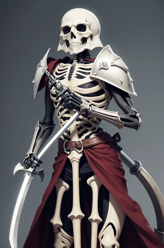 Create a skeleton with a sword and shield with low quality