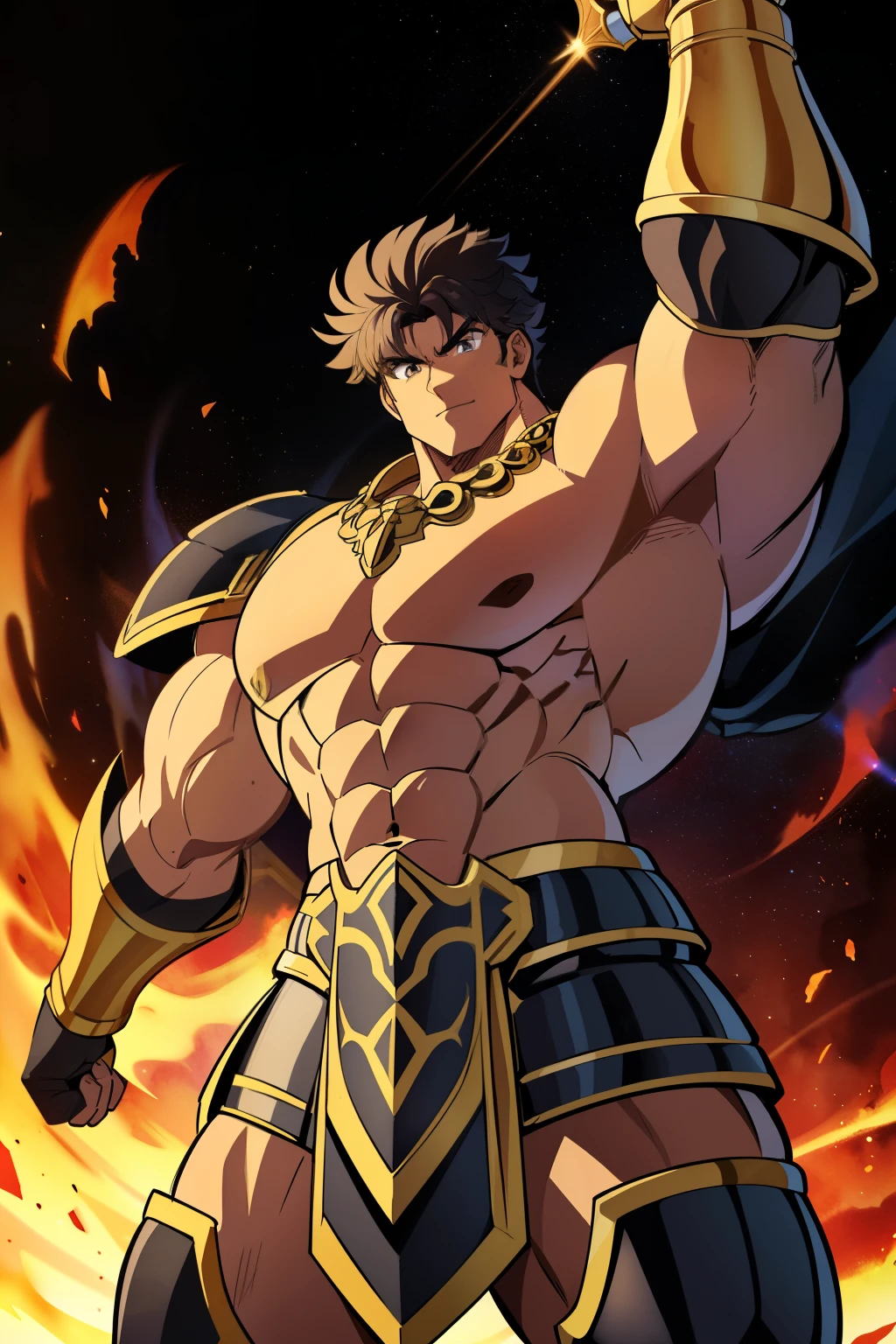 (high quality, amazing),(expressive eyes, Perfect face), 1 chico, male, Alone, half cuerpo, armor, dark onyx purple armor, saint seiya armor, spectre armor, fantasy armor, black fur, short hair, Brown eyes, ( watercolor \(half\), black background, Little smile, zoom out, dark fantasy. perfect massive muscles, inflated muscles, voluminous pectorals, massive muscular body, a huge gigantic chest with a narrow waist, huge shoulders, ridiculously well-shaped large pecs, eight chiseled abs, arms thick as trunks and formidable thighs. (very toned and huge) his ridiculously broad shoulders, his absurdly wide back and his indecently muscular backs of arms, thick and defined thighs, beardless, huge and very voluminous and bulging pectorals;  A muscular bodybuilder in the . A potential competitive bodybuilder.