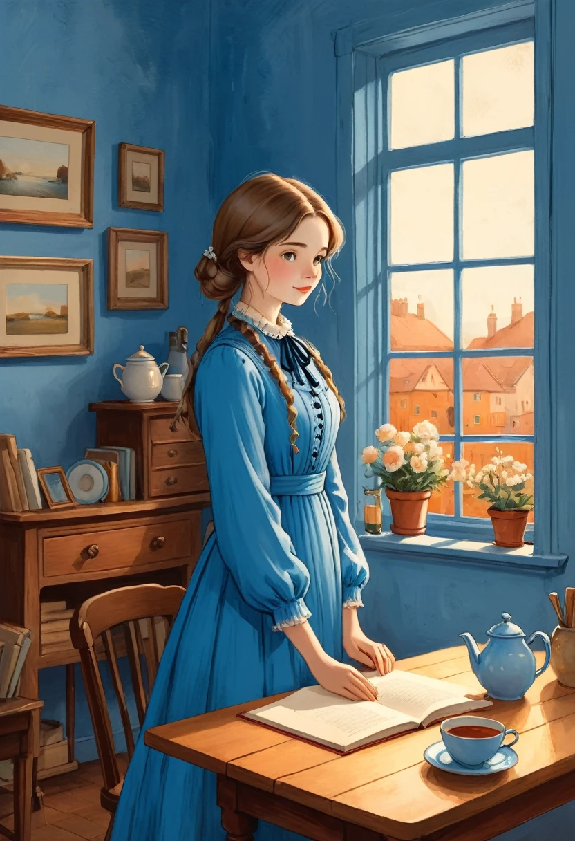 A warm illustration,Inspired by"Beatrice Blue"